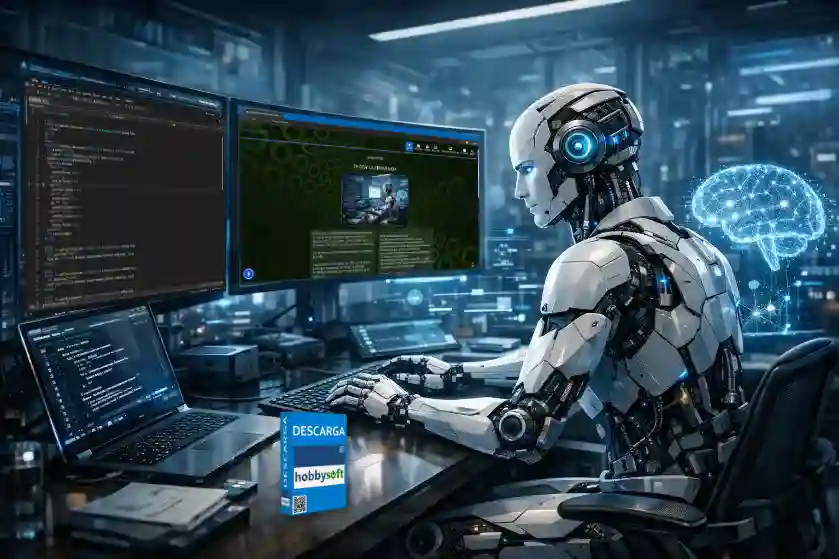 Portada robot programando